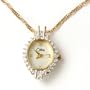 Colibri Pendent CZ Diamond Stones Watch Locket With Chain Goldtone Keepsake Heart Box PWD020007 SALE