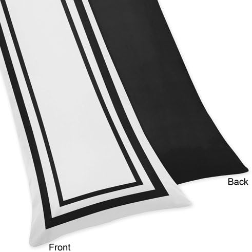 Sweet Jojo DesignsP-Body-Case-Hotel-WH-BK Pillowcases, Full Length, Black and White