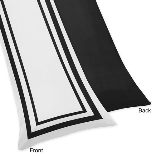 Sweet Jojo DesignsP-Body-Case-Hotel-WH-BK Pillowcases, Full Length, Black and White