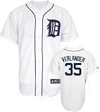 Justin Verlander Jersey: Adult 2010 Majestic Home White Replica #35 Detroit Tigers Jersey