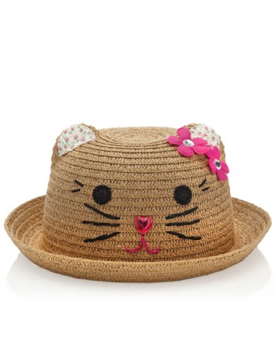 Accessorize Womens Kitty Kat Straw Bowler Hat