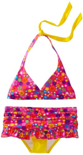 Laguna Girls 7-16 Surfers Ditsy Bikini, Pink, 12