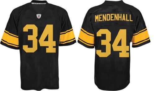 Pittsburgh Steelers 34 Rashard Mendenhall Black W/yellow Number NFL Jerseys Authentic Football Jersey Size 48-56 (Please Select the Size When You Order, Can Do Drop Shipping)