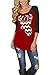 Sumtory Women Chrismas Reindeer Printed 3/4 Sleeve Pull On T Shirt Tops