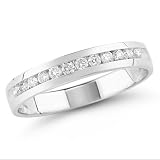 14k White or Yellow Gold Round Diamond Anniversary Band (1/4 cttw, H-I Color, I1-I2 Clarity)