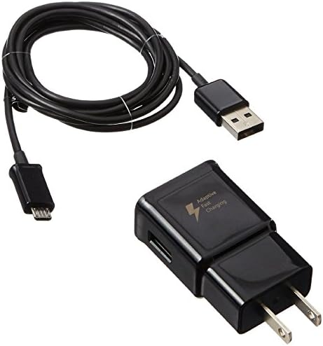 Voldtech Adaptive Fast Travel Wall Charger and 5ft Micro Cable Set Compatible with Galaxy Note 7 , Note 5, S3, S4, S6, S7 Edges + (Black) AF03