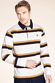 Blue Harbour Pure Cotton Tipped Striped Rugby Shirt