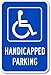 Parking Sign, 18 x 12In, WHT/BL, G-42, HDCP