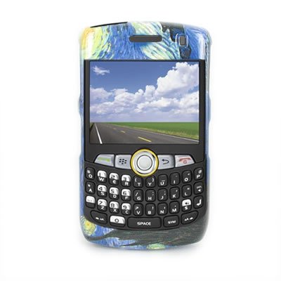 Crystal Hard Starry Night Design Cover Case with Clear Swivel Belt Clip for RIM Blackberry Curve 8350i (Sprint) [Wcl130]