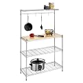 Whitmor 6054-268 Supreme Bakers Rack, Chrome and Wood
