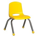 Ecr4kids 10 Inches Kids Room Stack Chair - Chrome Yellow