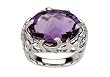 Amethyst 12.50 Carats Diamond & Impressive Ring 14K White Gold