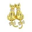 Goldplated Cats with Swinging Tail Pierced Earrings