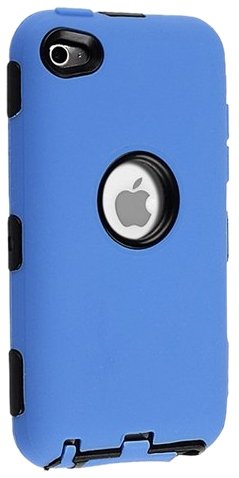 eForCity Hybrid Case for iPod touch 4G (Black Hard/Blue Skin)