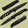 Evo, Black Aluminum Handle, Black Blade, Plain