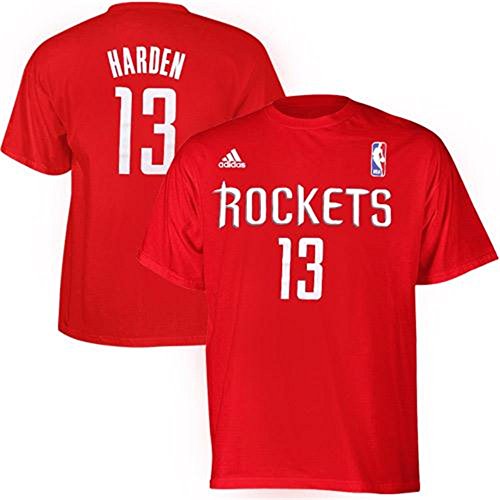 Houston Rockets James Harden Red Name and Number T-Shirt