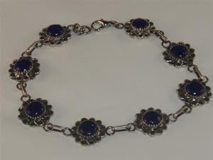 Lapis Sterling Silver Tennis Bracelet - BR-0069