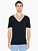 American Apparel Men's Sheer Jersey Short Sleeve Deep V-Neck - Black/XL