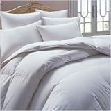 Lightweight Damask Hungarian Goose Down Comforter in White Size: Full / Que ....