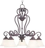 Maxim Lighting 2757SVCR Canyon Rim 5-Light Chandelier, Canyon Rock Finish with Soft Vanilla Glass Downlight