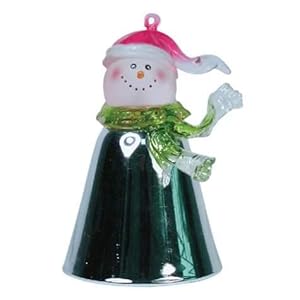 #!Cheap 3 inch Silver Bell Snowman Winter Figurines Handcrafted Statues