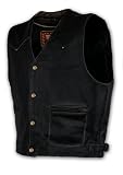 Milwaukee Motorcycle Clothing Company Big Easy Black Leather Mens Vest