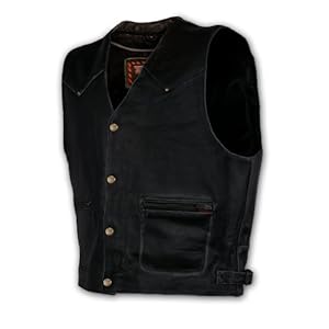 Milwaukee Motorcycle Clothing Company Big Easy Size XX-Large Black Leather Men's Vest