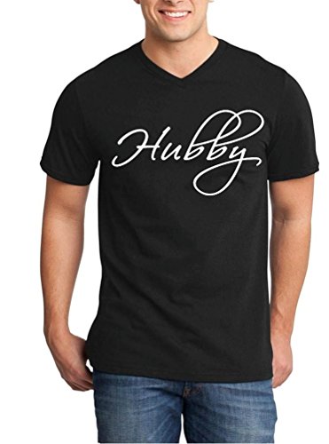 Shop4Ever® Hubby Men's V-Neck T-shirt Couples Shirts