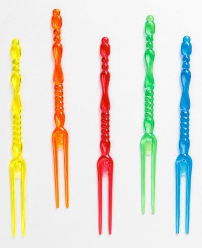 The BAR Set of 30 Cocktail/Appetizer Forks in Assorted Colors, 5-Pack