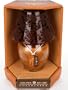 Orange Clove Scented Jar Candle Lamp with Flocked Brown Glass Shade - Great for Halloween and Thanksgiving