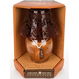 Orange Clove Scented Jar Candle Lamp with Flocked Brown Glass Shade - Great Easter or... by GIFTS-TO-IMPRESS