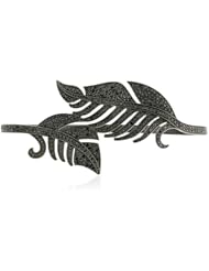 Black Diamond Pave Leaf Palm Bracelet Sterling Silver Fashion Jewelry