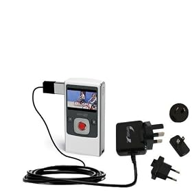 Chargeur secteur international Pure Digital Flip Video UltraHD - Marque Gomadic avec TipExchange (�change-embout)