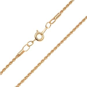 22K Gold Plated Rope Chain Necklace With Clasp -1.8mm / 18 Inches