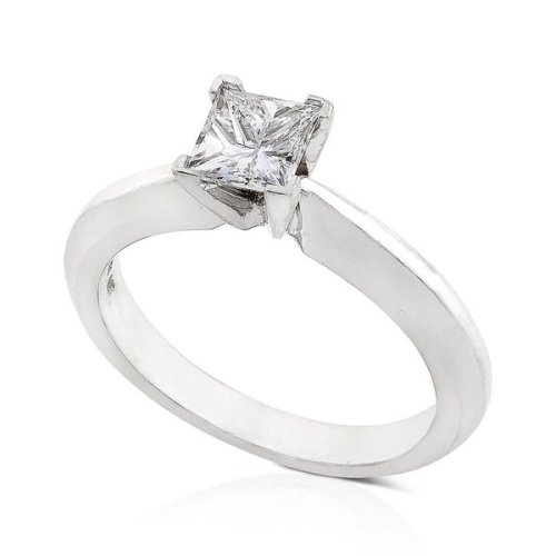 0.82ct EGL Certified Princess Cut Diamond Ring E VS2