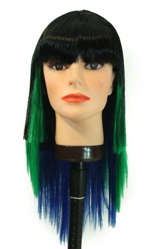 21quot; Long Black,Green,Blue Black And Blue Hair Extensions. 21quot; Long Black,Green,Blue