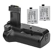 Opteka Battery Pack Grip / Vertical Shutter Release for Canon EOS Digital 450D, 500D, & 1000D with 2 Opteka 1800mAh LP-E5 Batteries (3600 mAh Total)