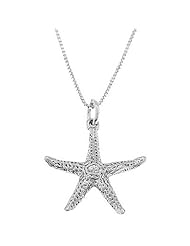 Sterling Silver One Sided Ocean Nautical Starfish Necklace
