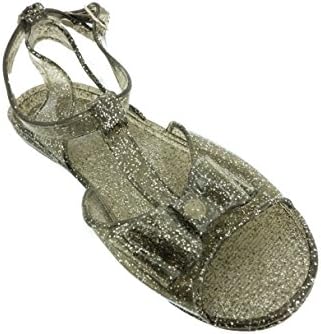 ZTT-6011A-Tod Girls Glitter Jelly Sandals w/Bow-BLK-XL