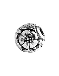 SilveRado (tm) MS586 Sterling Silver Focal Flower #2 Bead / Charm