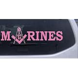 10in X 2.8in Pink -- Marines with Masonic Square and Compass Military Car Window Wall... by Rad Dezigns
