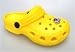 Orig. HOLEYs Kinder - CLOGS Sandalen, super bequem, gelb, mit GRATIS-FOYO (Anstecker)