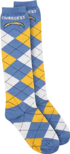 San Diego Chargers Women's Powder Blue/Gold Argyle Knee High Socks