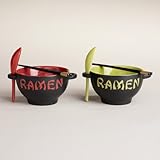 TWO Ramen Bowl Set (2 Sets - 1 Red, 1 Green)