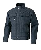 ［寅壱］ＴＯＲＡ【チェック柄長袖ブルゾン】（7560シリーズ・リベット仕様）《127-7560-124》 (4L, 77-チャコール)