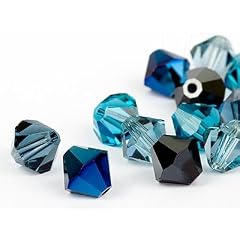 Glasperlen zum Auff�deln von Swarovski Doppelkegel 4mm (Jeans Mix), 96 St�ck