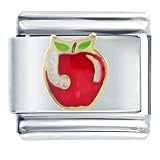 Worm And Apple Animal Food Italian Charms Bracelet Link