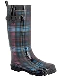 Capelli New York Shiny Emma Plaid Printed Ladies Tall Sporty Rain Boot Multi 6 Capelli New York Shiny Emma Plaid Printed Ladies Tall Sporty Rain Boot Multi 6