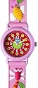 Baby Watch - Montre enfant - Fille - Zip Libellules - La montre pédagogique - Plastique gomme violet avec dessins 3D - Avec méthode d'apprentissage
