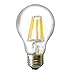 Brite Innovations Energy Saving 7-Watt LED Filament Light Bulb Soft White 2700K - Exact Equivalent Replacement to Standard Incandescent A19 60W Classic Bulb